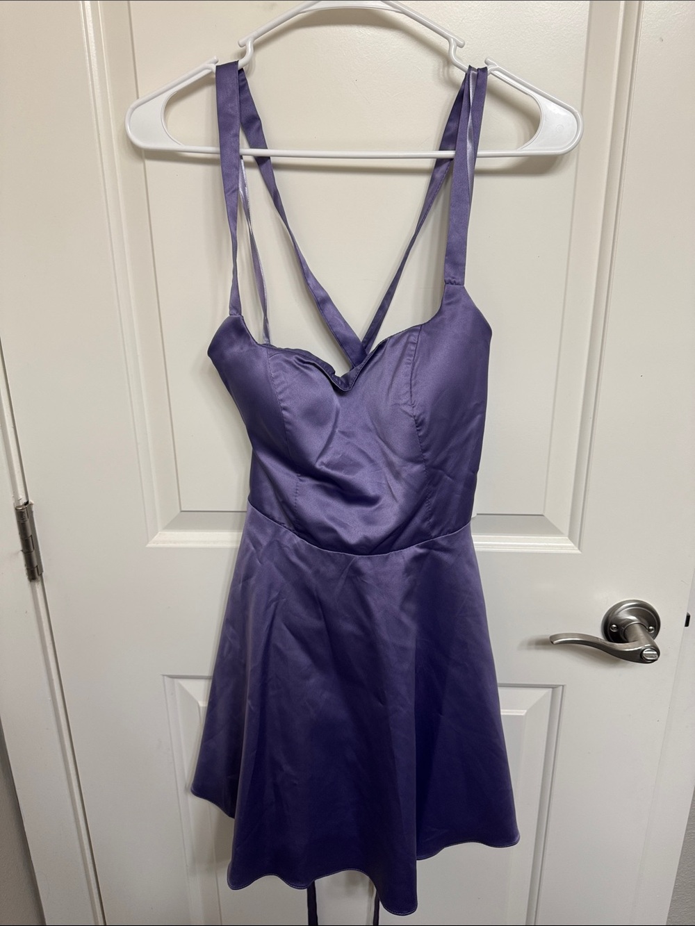 Windsor Lavender Satin Strappy Fit & Flare Chemise